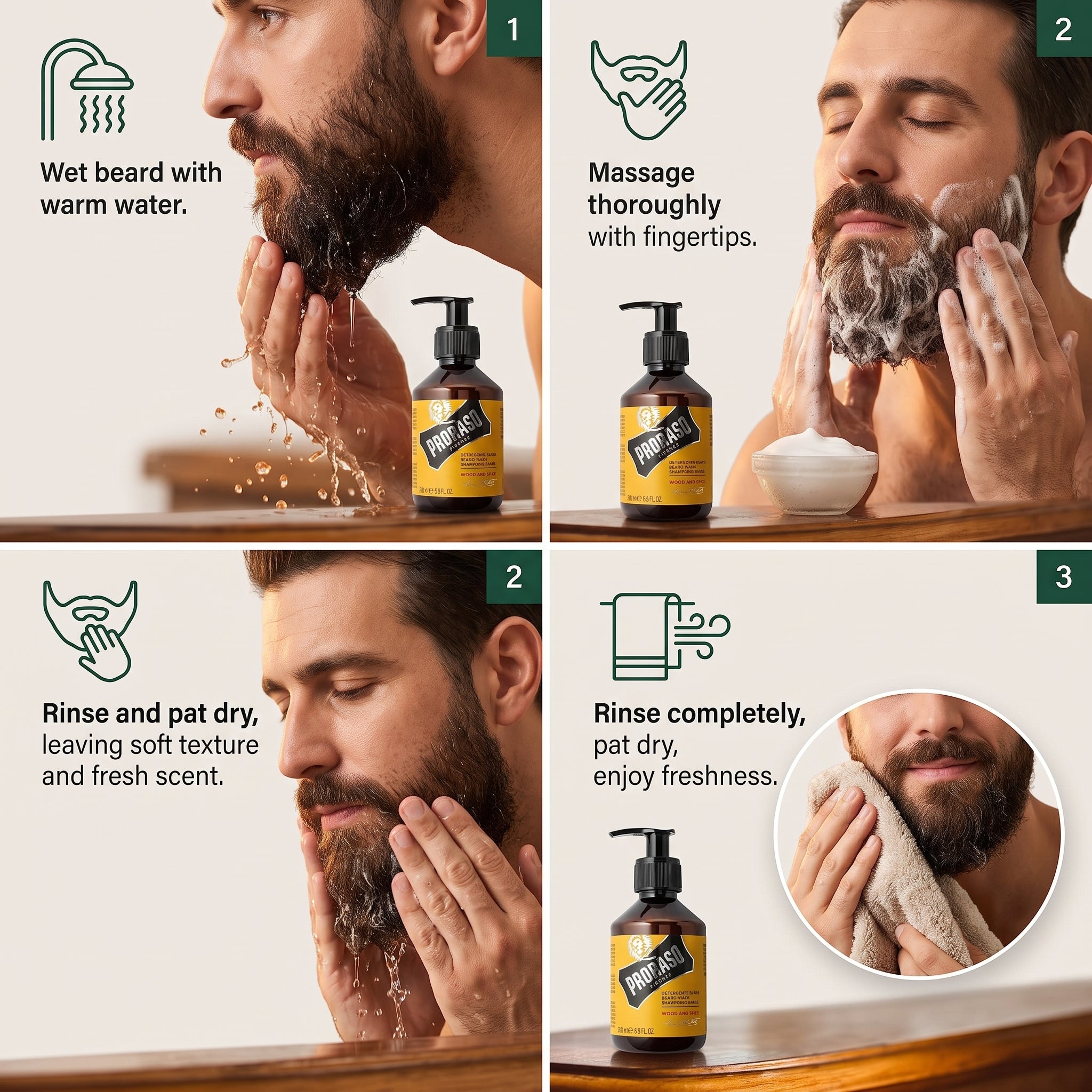 PRORASO Wood And Spice Beard Wash