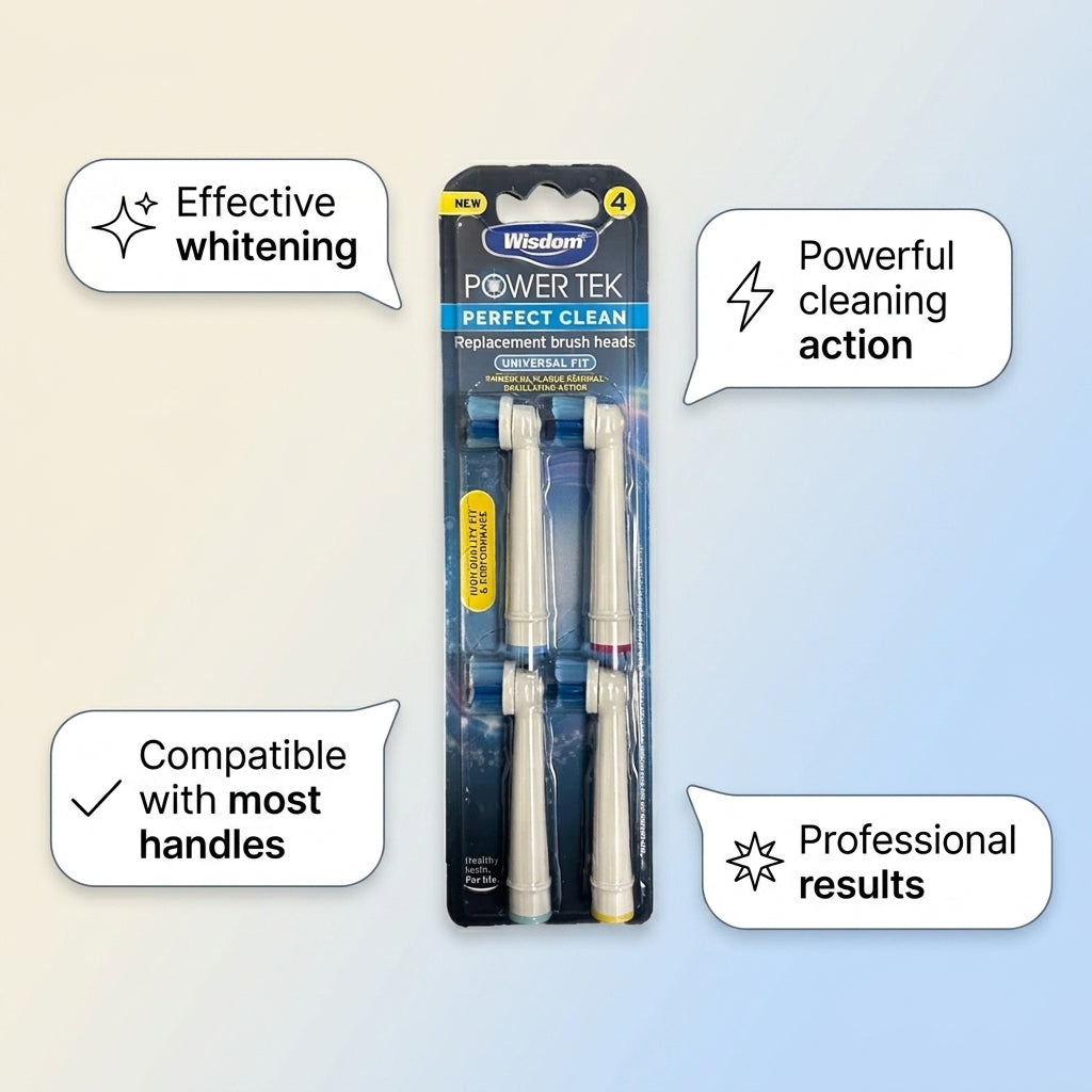 Wisdom Power tech Whitening Replacement brush Heads