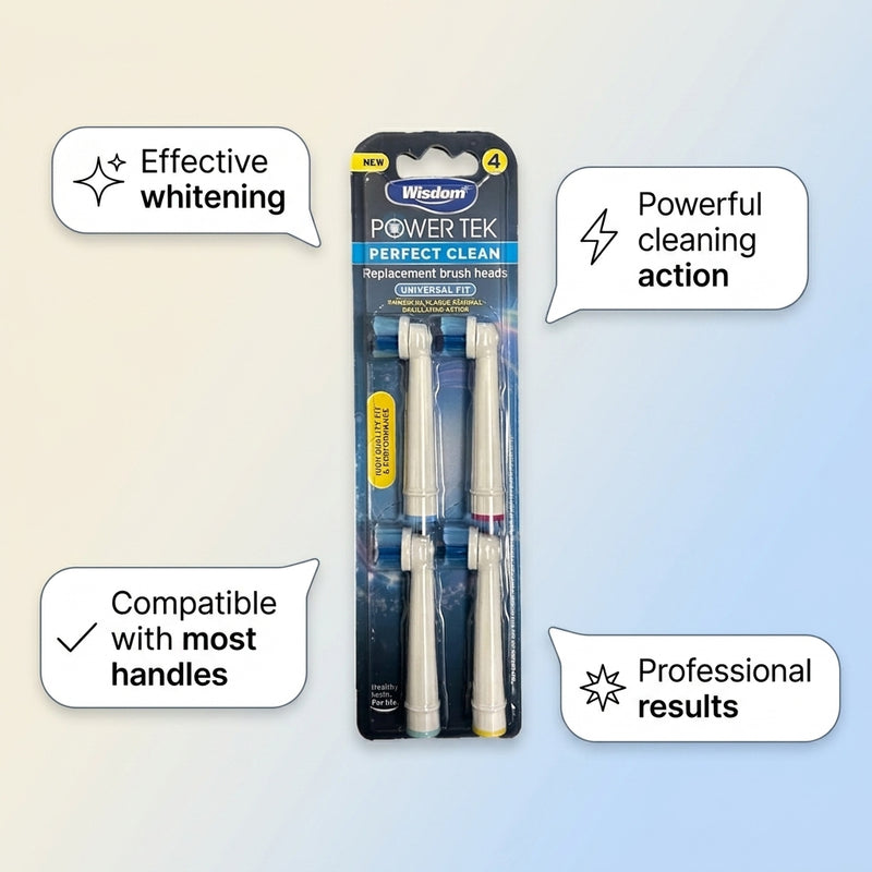 Wisdom Power tech Whitening Replacement brush Heads