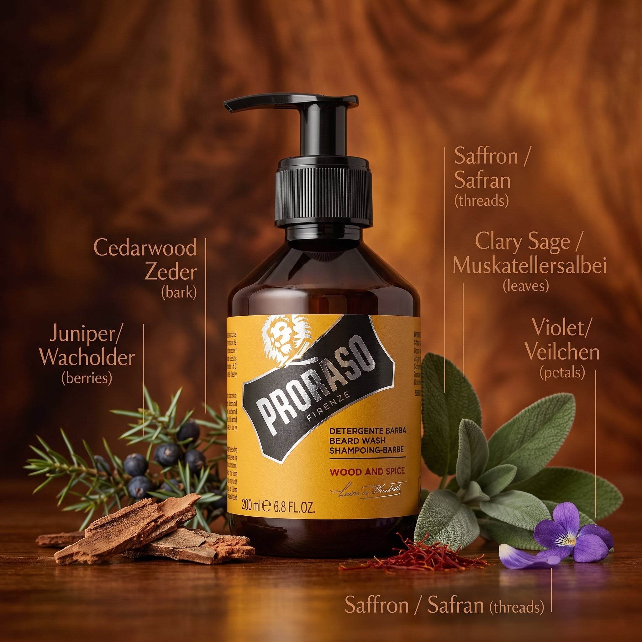 PRORASO Wood And Spice Beard Wash