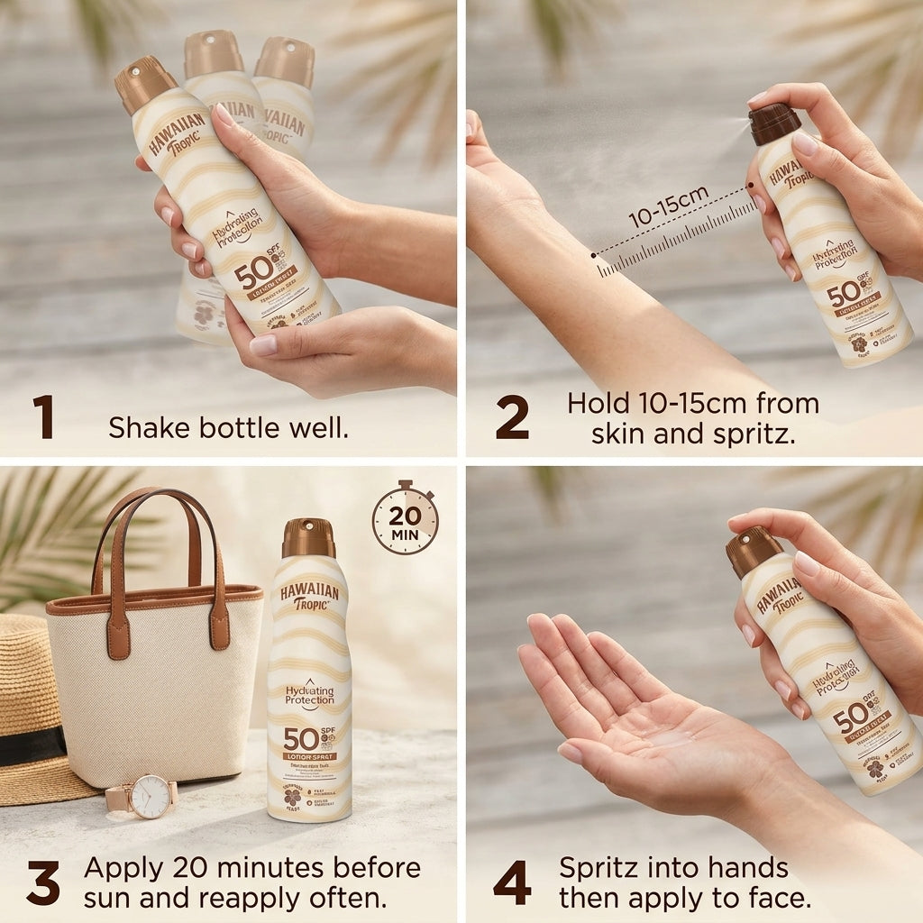 Hawaiian Tropic Hydrating Protection 50SPF Lotion Spray