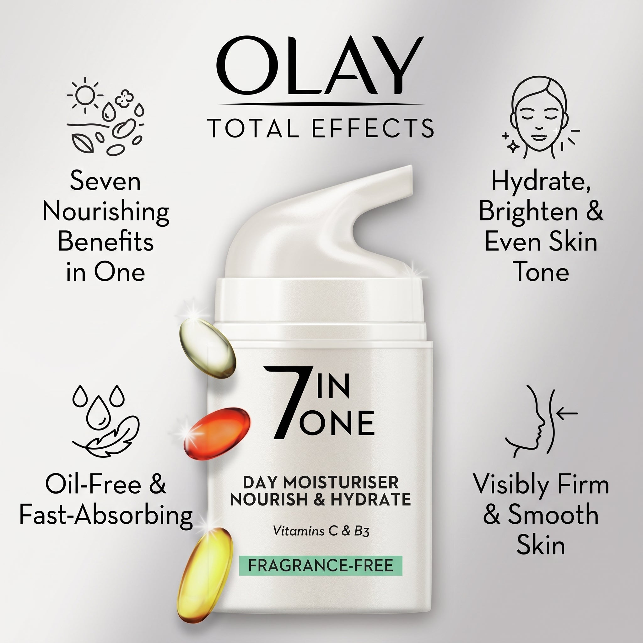 Olay Total Effects Moisturiser Fragrance Free 50ml