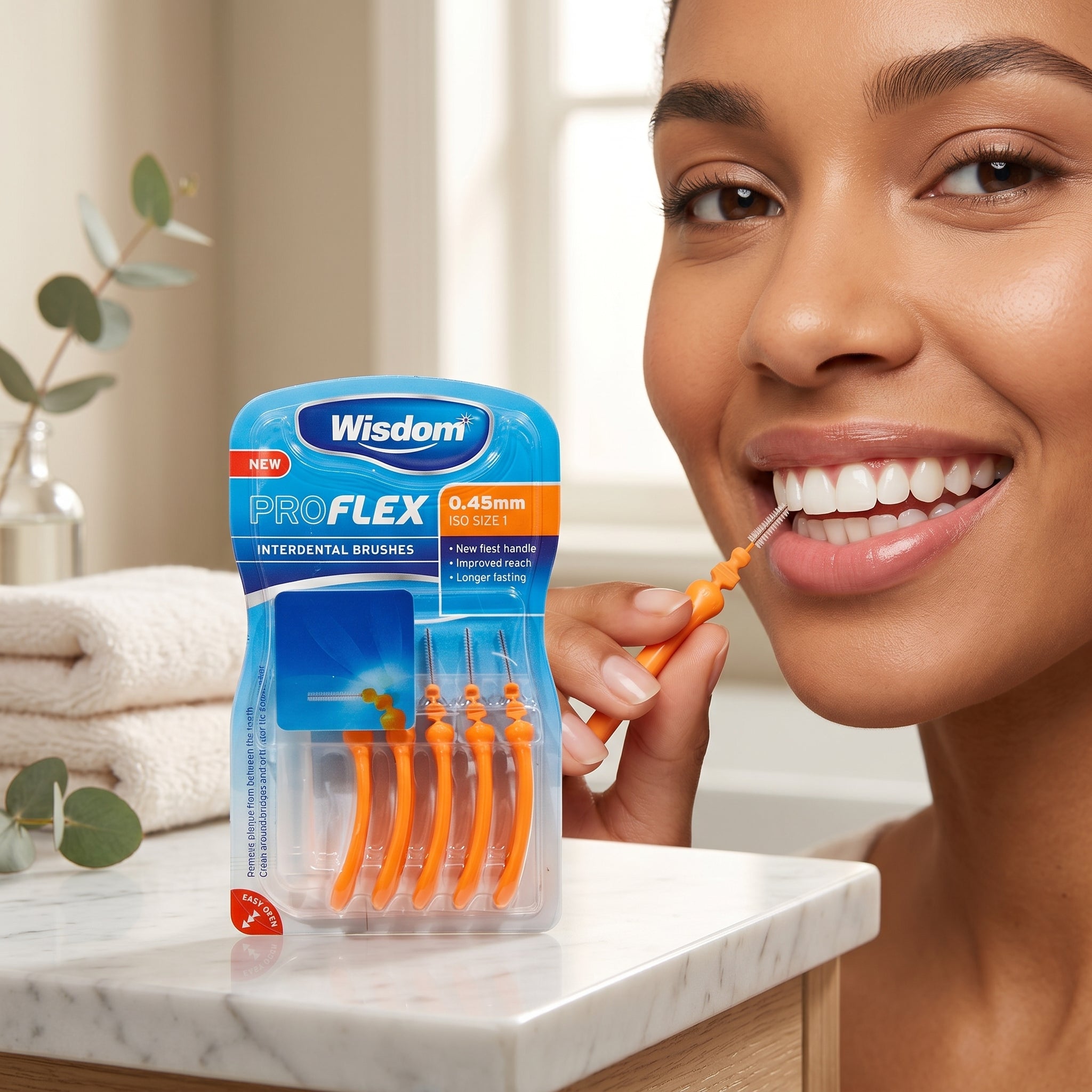 Wisdom Pro Flex Orange Interdental Brushes 0.45mm 5Pcs