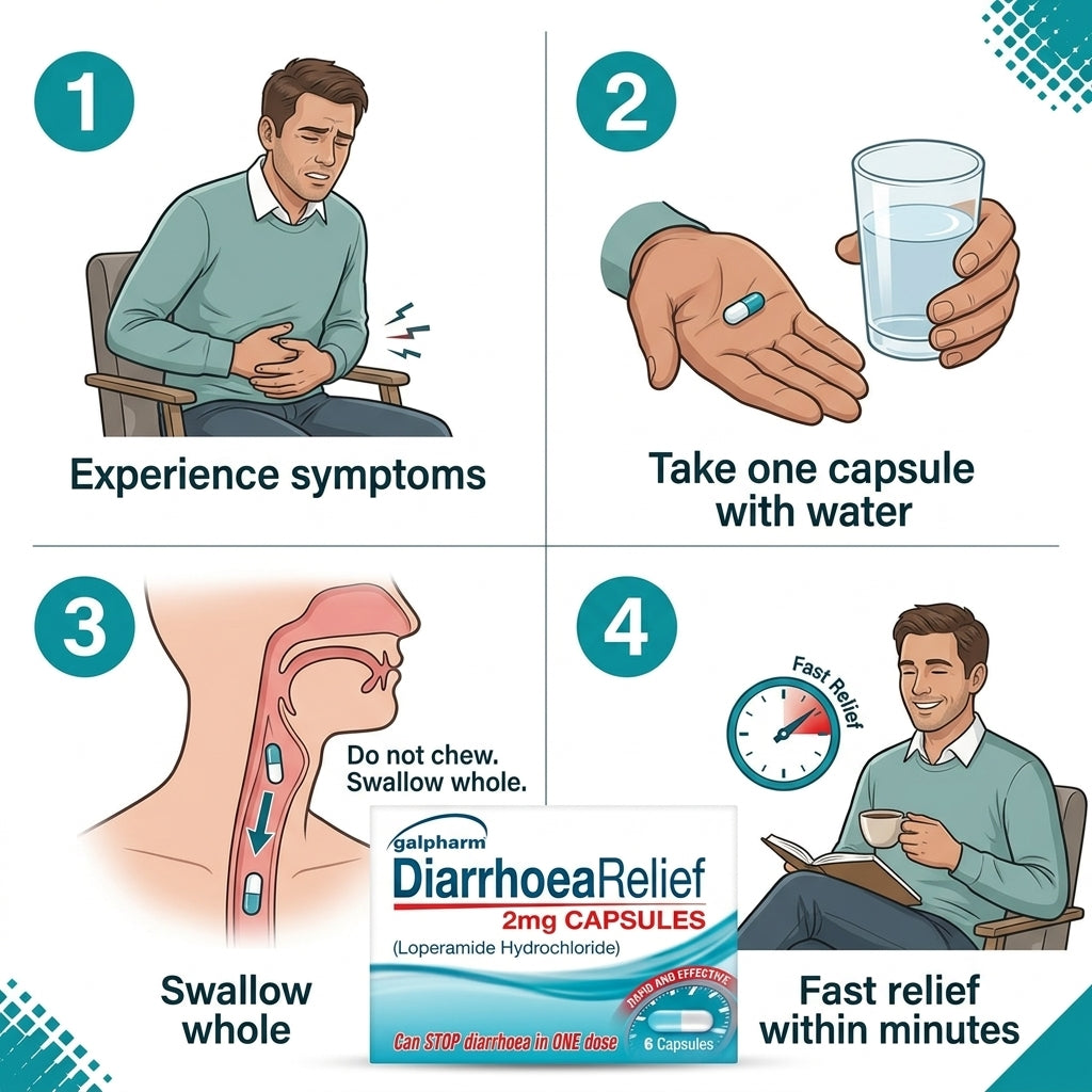 Galpharm Diarrhoea Relief 2mg 6caps