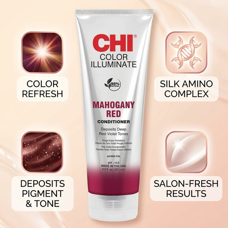 CHI COLOR ILLUMINATE CONDITIONER - MAHOGANY RED 251ML