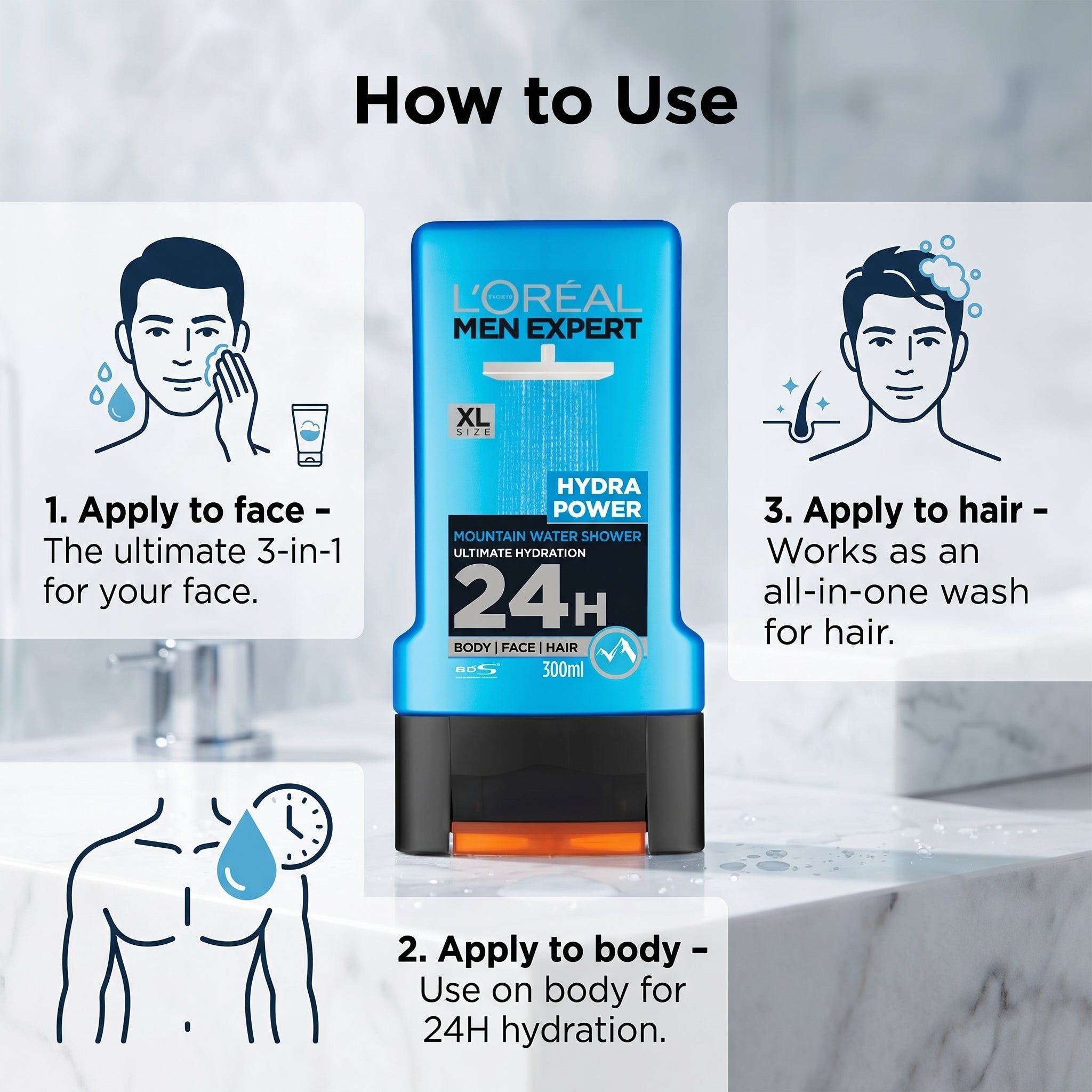 L'Oreal Paris Men Expert Hydra Power Shower Gel 300ml
