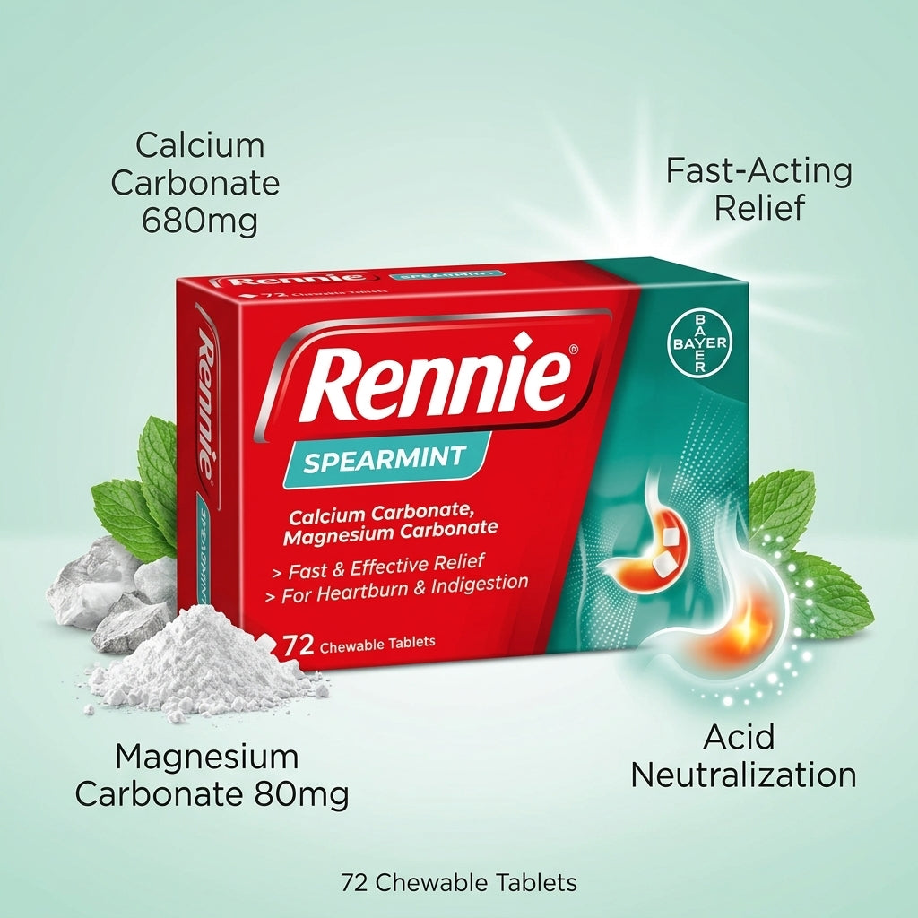 Rennie Spearmint 72 Tablets