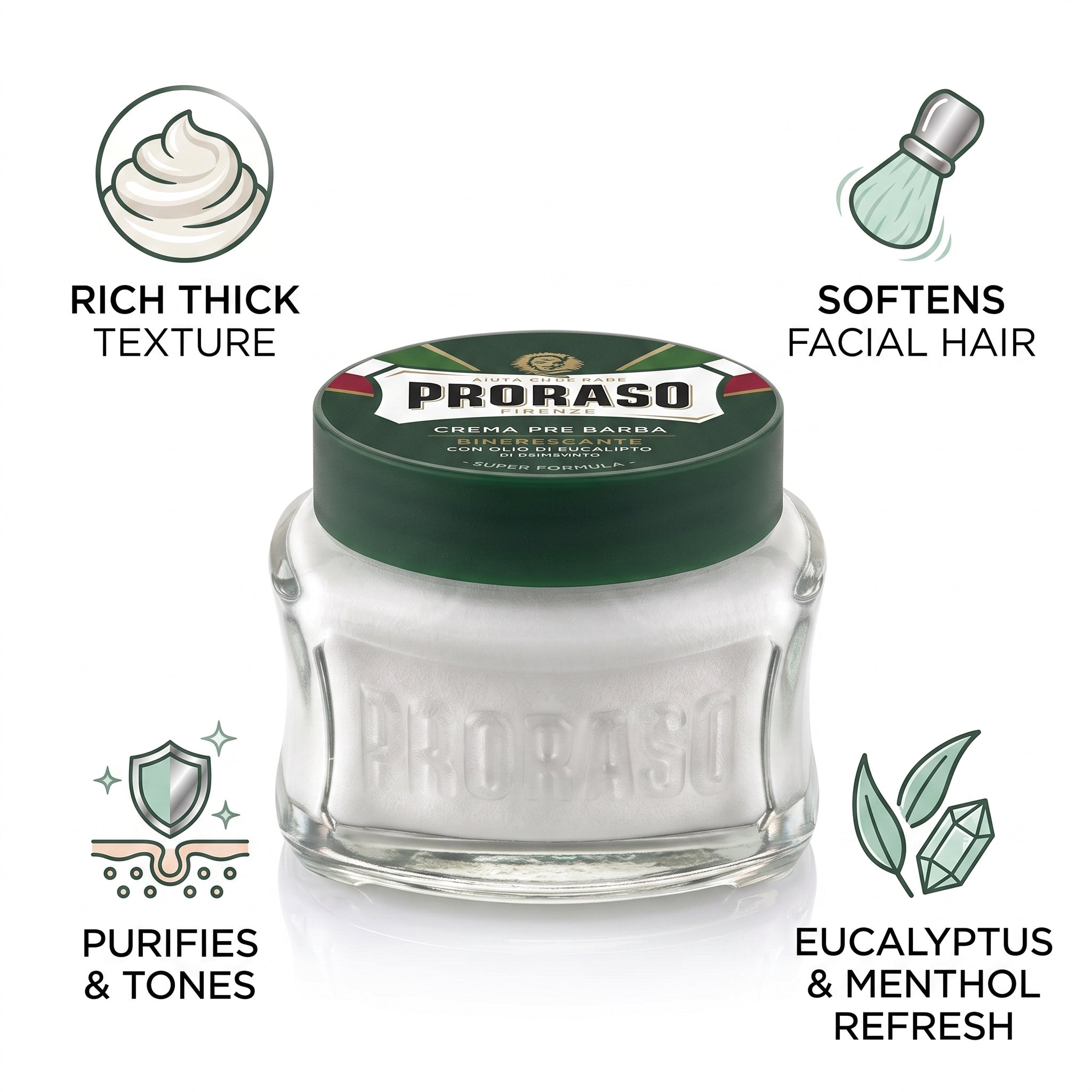 Proraso Refreshing Pre-Shave Cream With Eucalyptus Oil 100ml