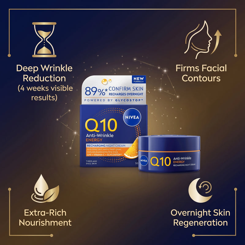 Nivea Q10 Anti-Wrinkle 60+ Extra Nourish Deep Restoring Night Cream 50ml