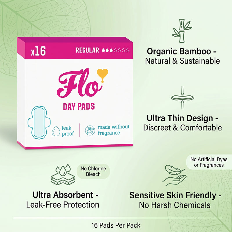 Flo Bamboo Day Period Pads 16 wings Ultra Thin