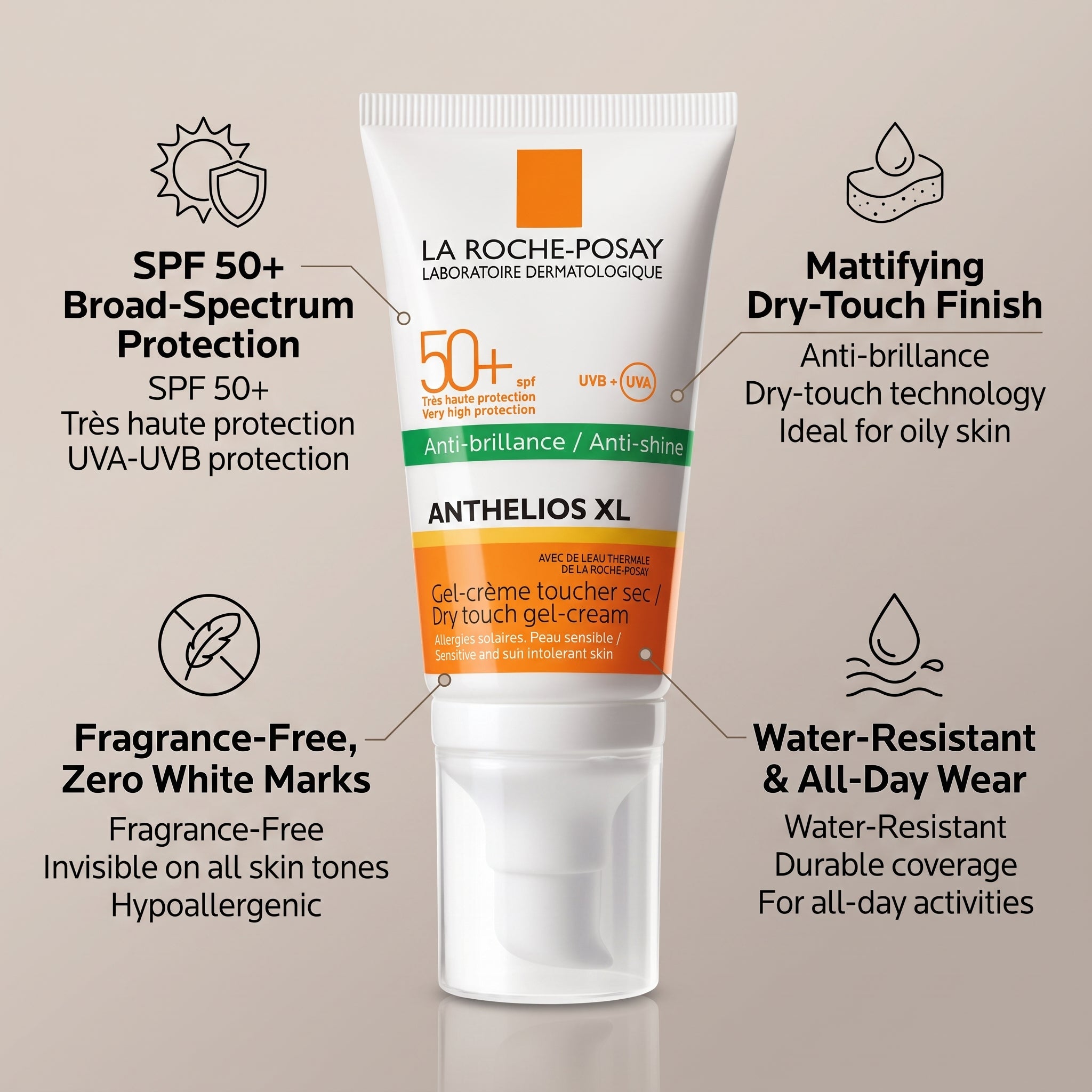 La Rocheposay Anthelios Dry Touch Gel Cream Fragrancefree Spf 50 50ml