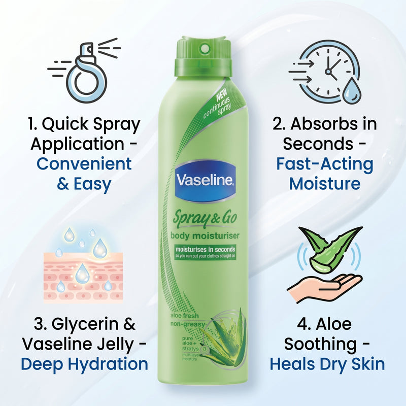 Vaseline Spray & Go Aloe Fresh 190ml Skin Care