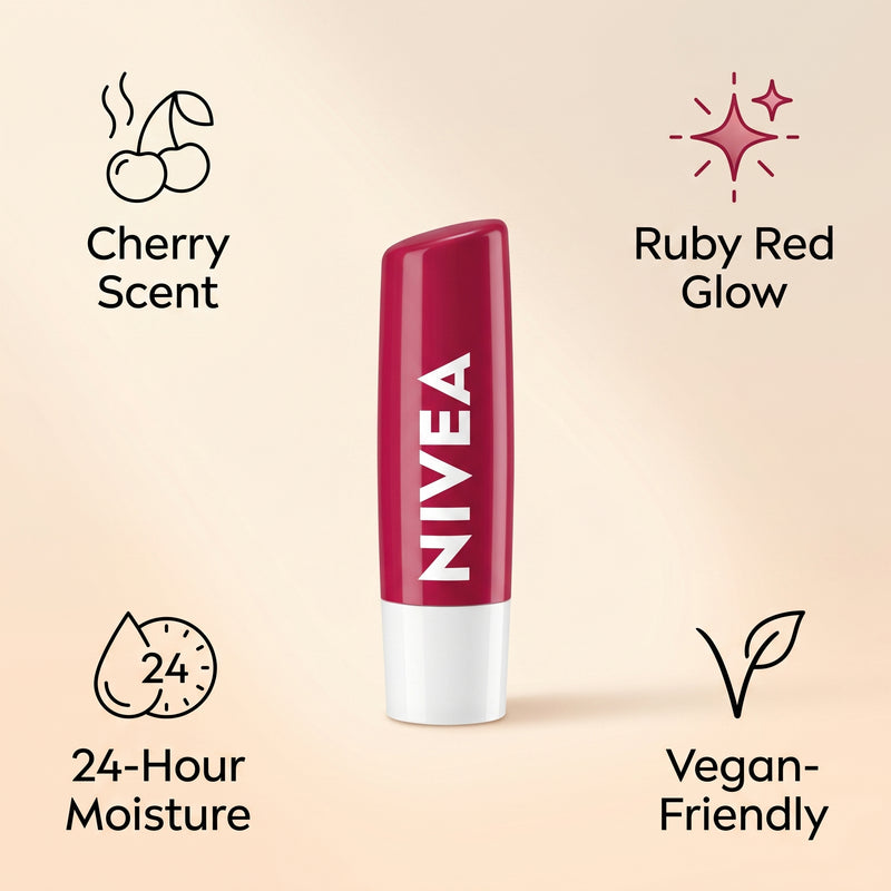 Nivea Cherry Shine Long Lasting Moisture Caring Lip Balm 4.8g