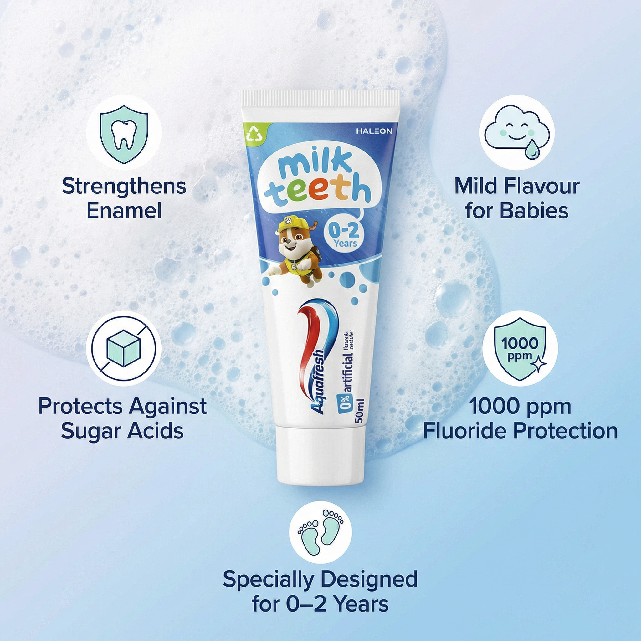 Aquafresh Milk Teeth Toothpaste 0-2 Years 50ml