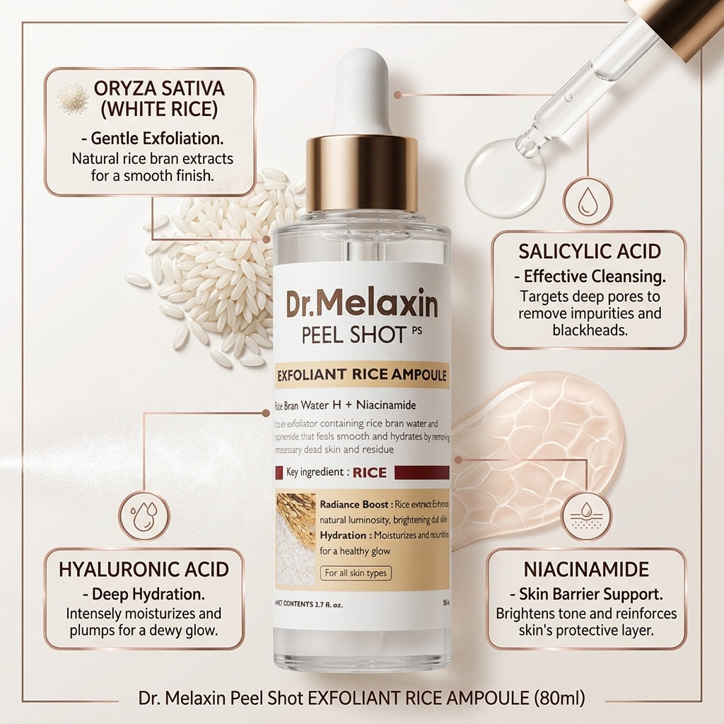 Dr. Melaxin Peel Shot Exfoliant White Rice Ampoule 80ml