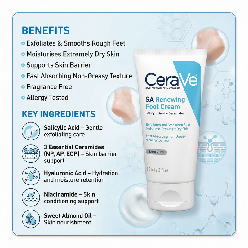 CeraVe SA Renewing Foot Cream 88ml