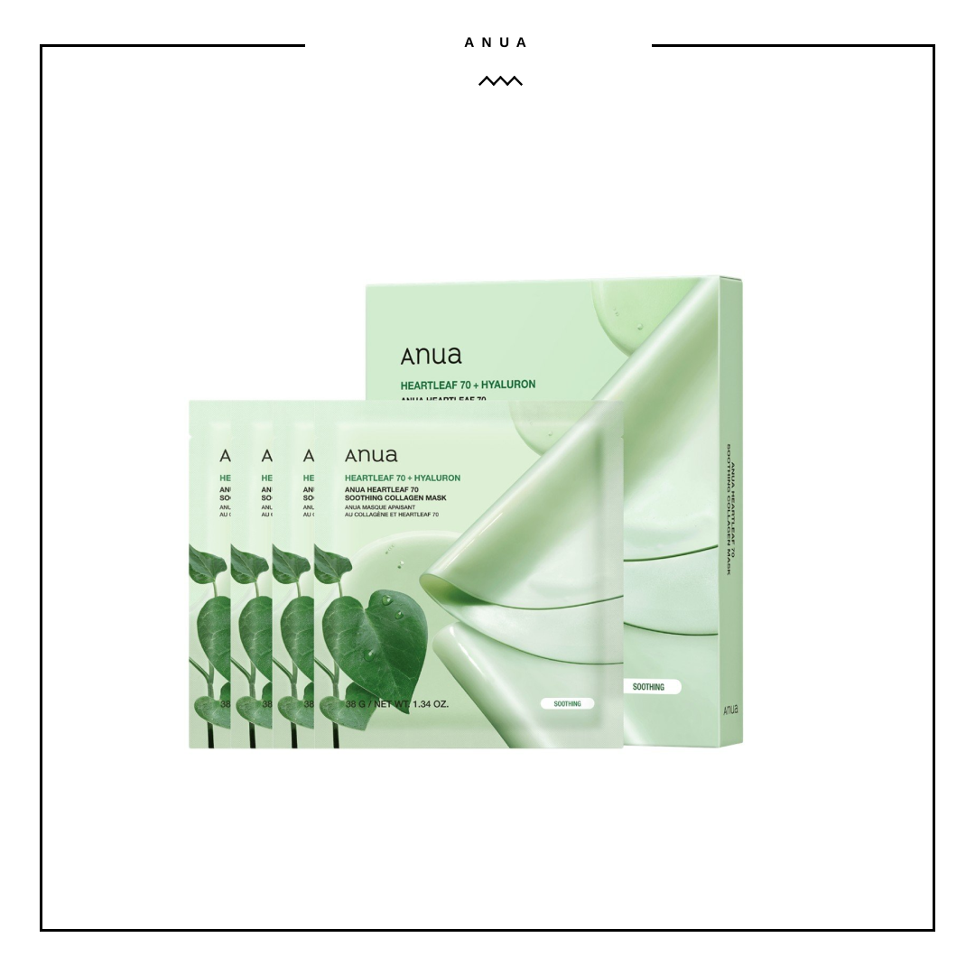 Anua Heartleaf 70 Soothing Collagen Mask x4