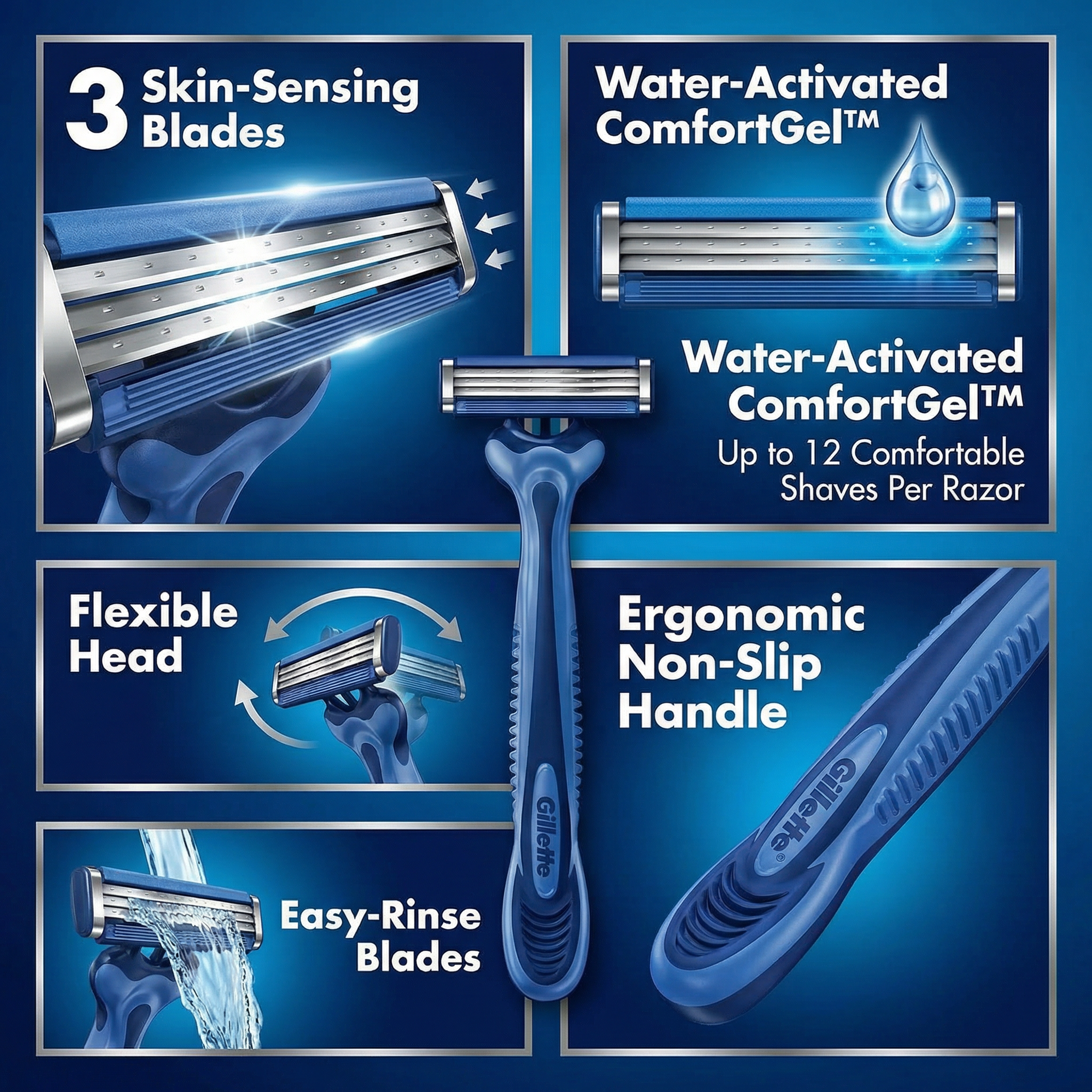 Gillette Sensor3 Comfort Disposable Razors 4 Peices