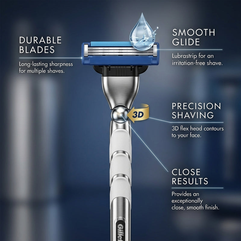 Gillette Mach3 Turbo 3D Razor with 4 blades