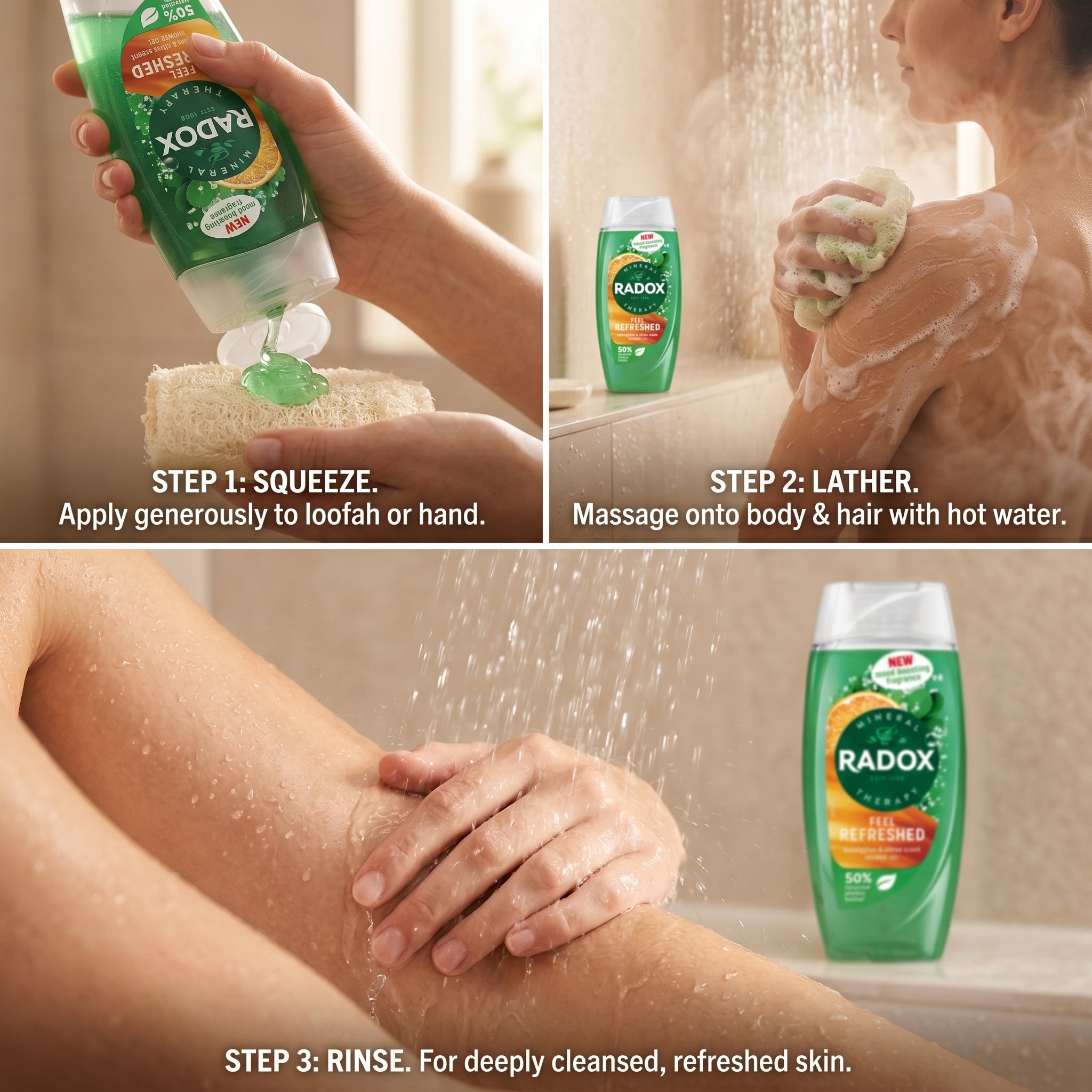 Radox Shower Gel 225ml Feel Refreshed