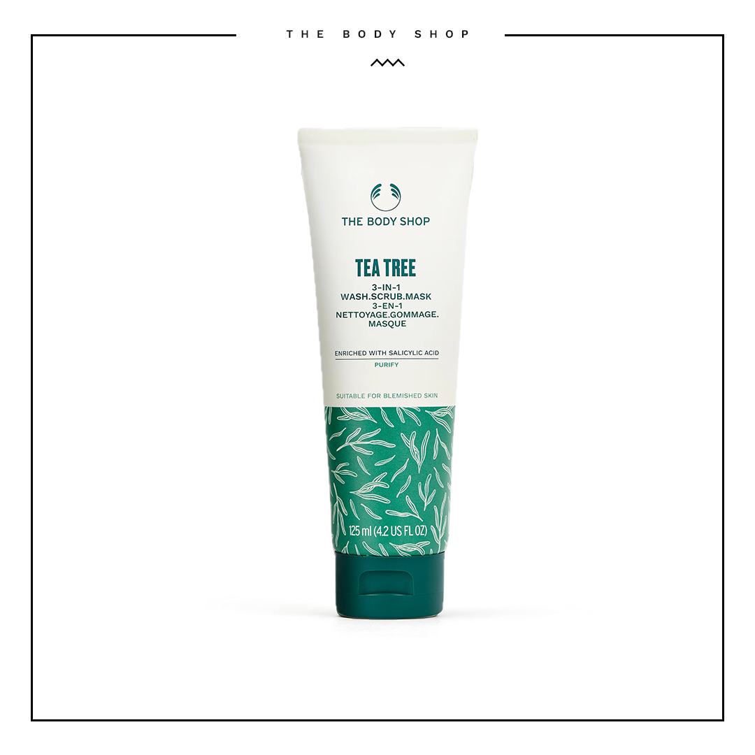 Body Shop Tea Tree 3-in-1 Wash, Scrub & Mask (125ml)