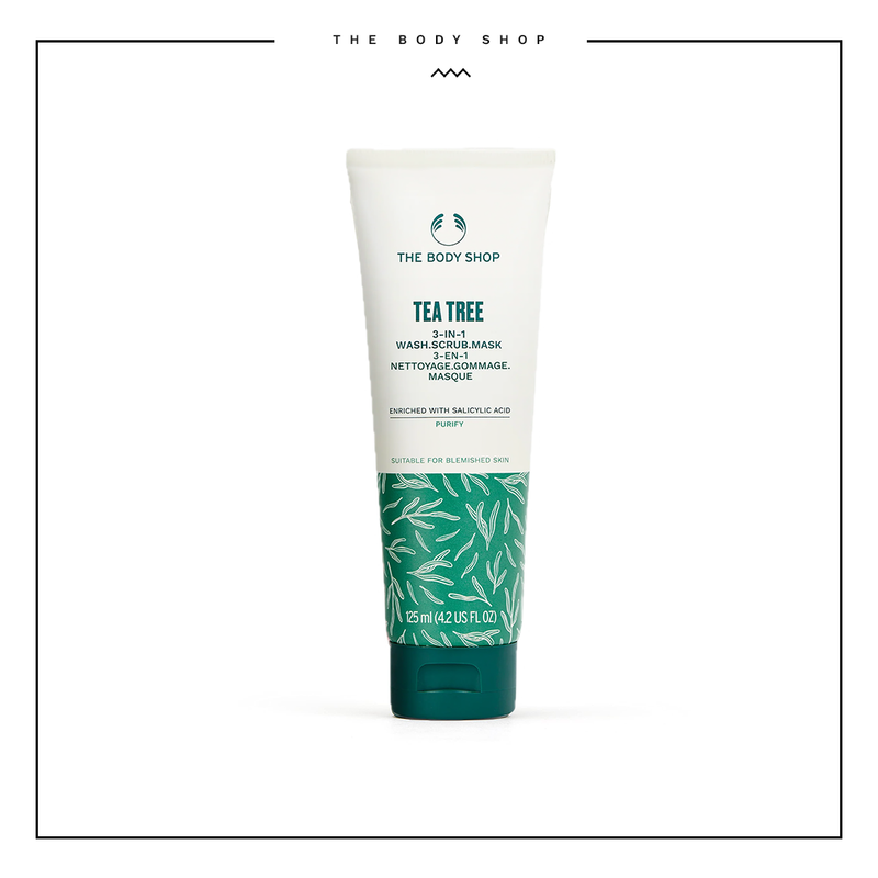 Body Shop Tea Tree 3-in-1 Wash, Scrub & Mask (125ml)