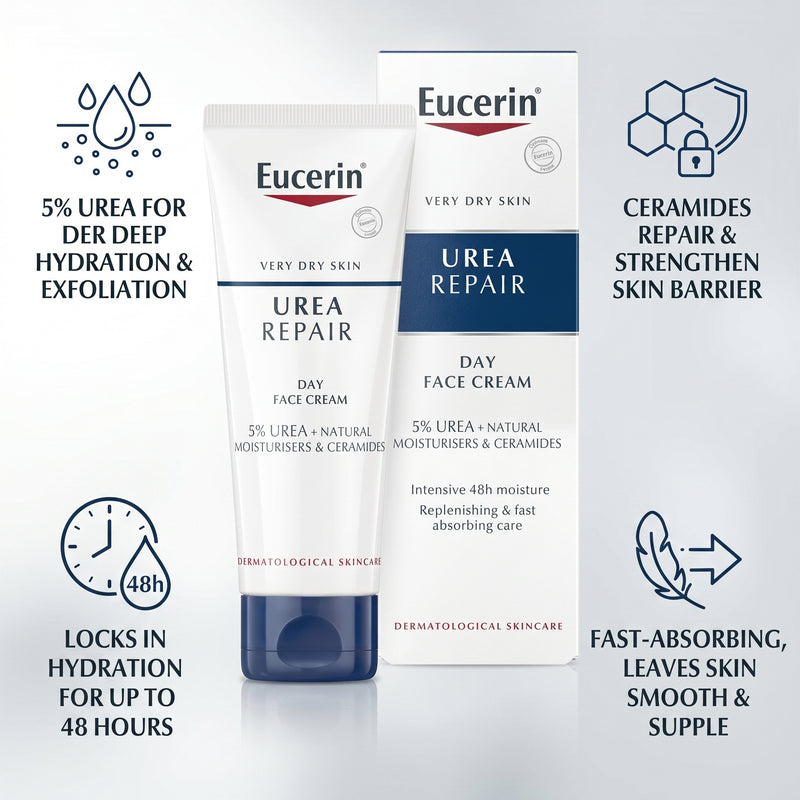 Eucerin Urea Repair Face Cream 5% Urea + moisturisers & Ceramides 50ml