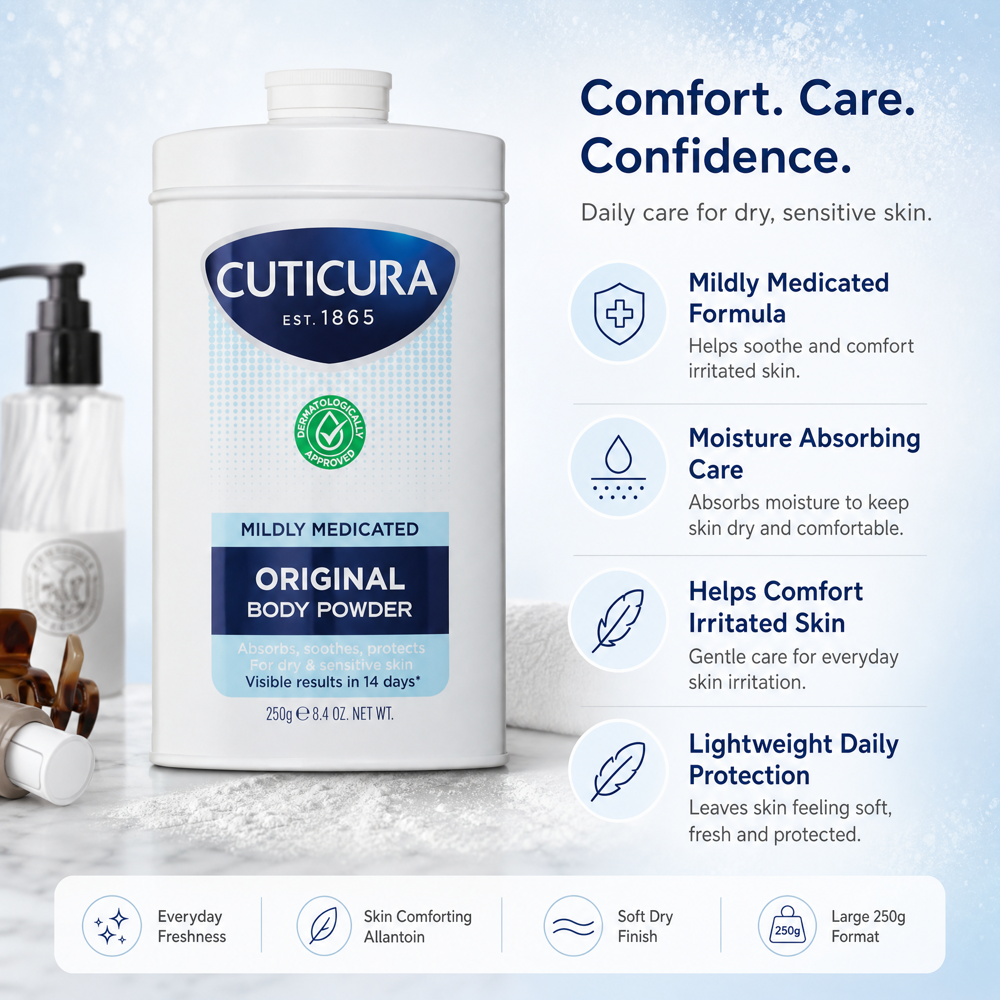 Cuticura Mildly Medicated Body Powder 250g
