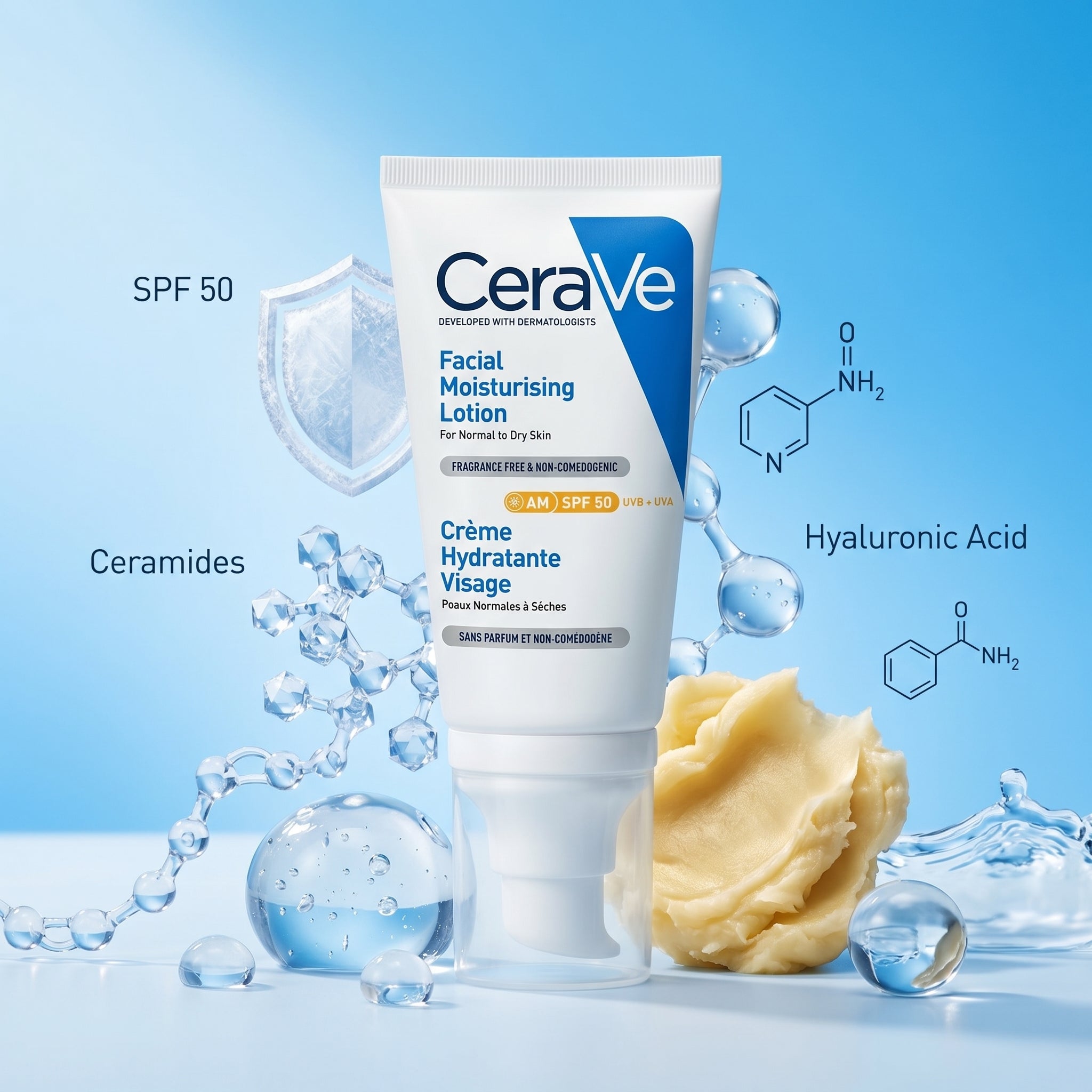 CeraVe AM Facial Moisturising Lotion SPF 50 52ml