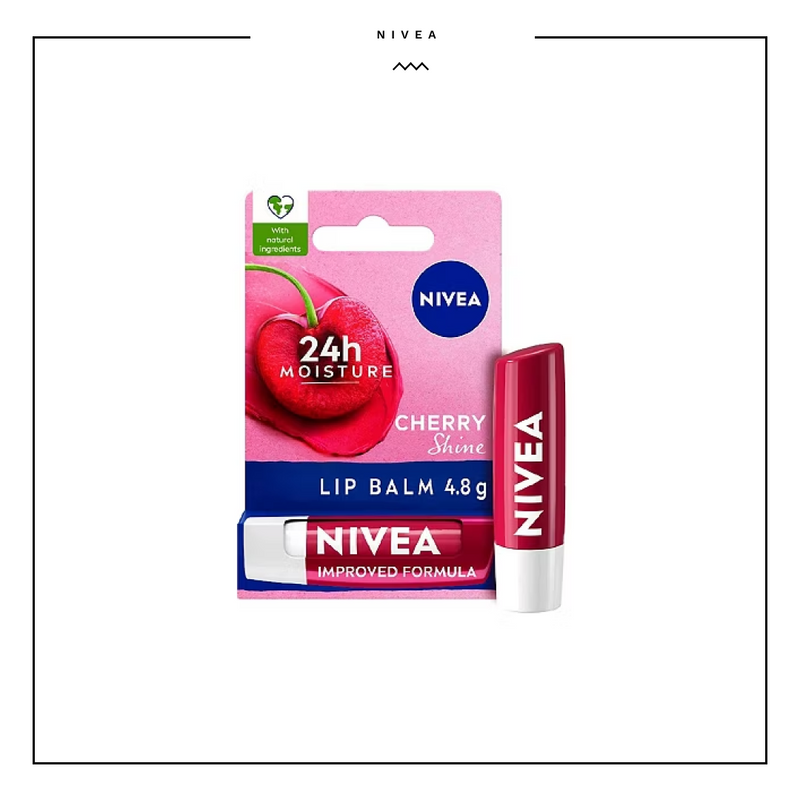 Nivea Cherry Shine Long Lasting Moisture Caring Lip Balm 4.8g