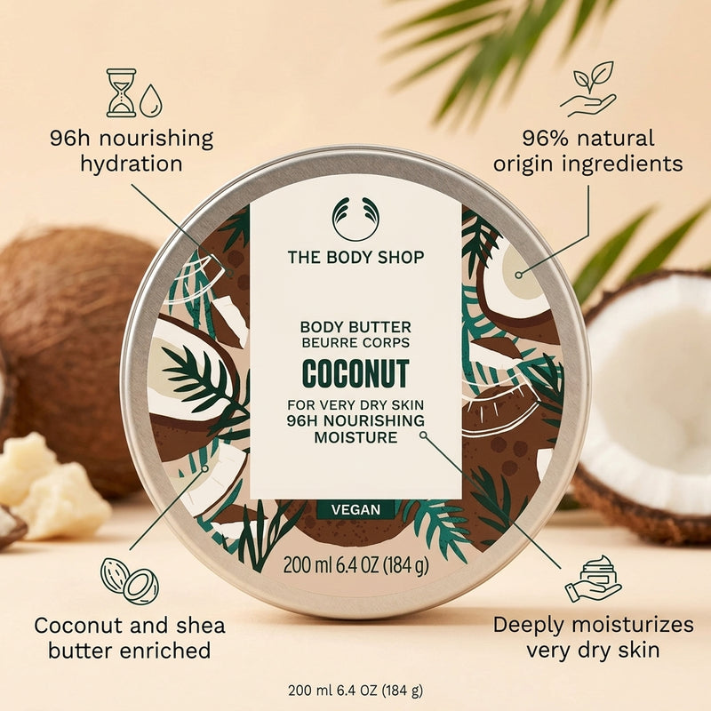 The Body Shop Coconut Body Butter 96h Nourishing Moisture 200ml
