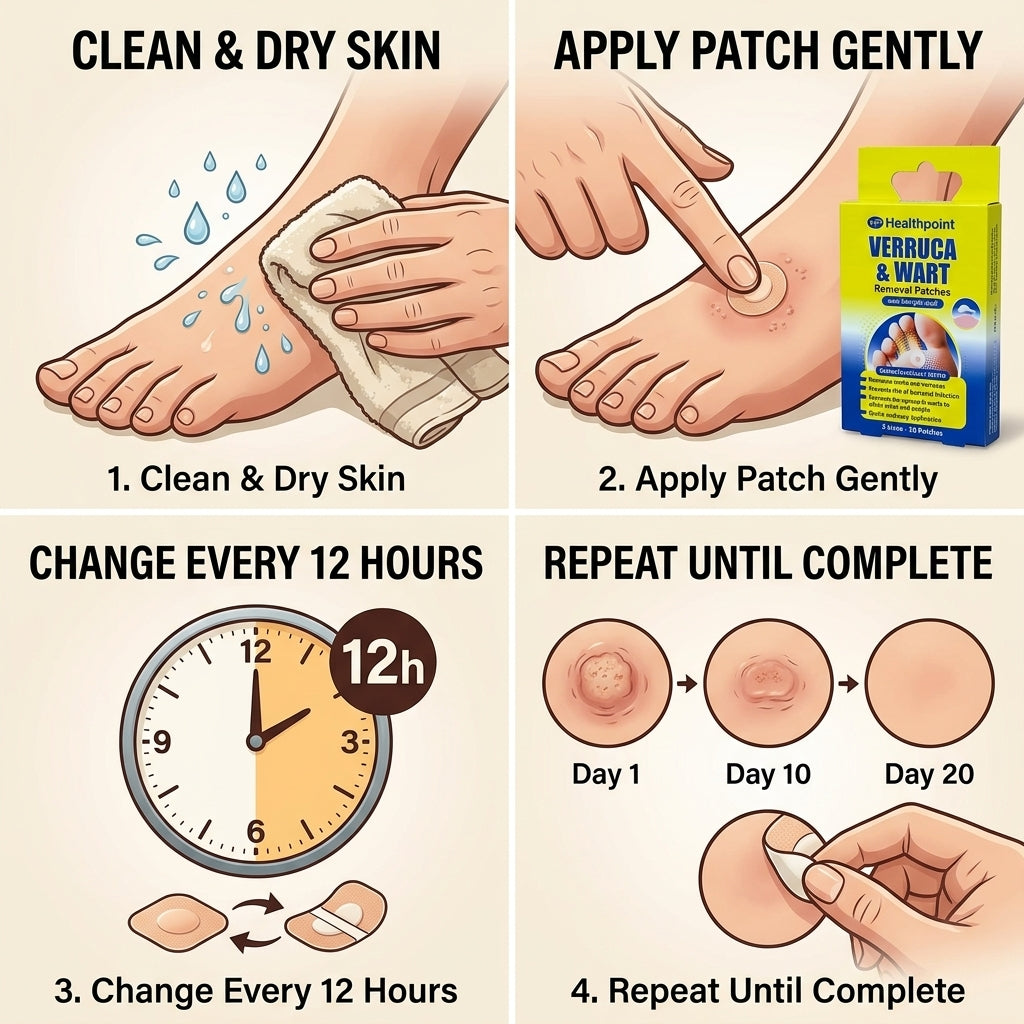 Healthpoint Verruca & Wart Removal Patch 10 Patches