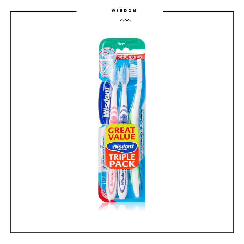 Wisdom Regular Plus Firm Toothbrushes Triple Pack