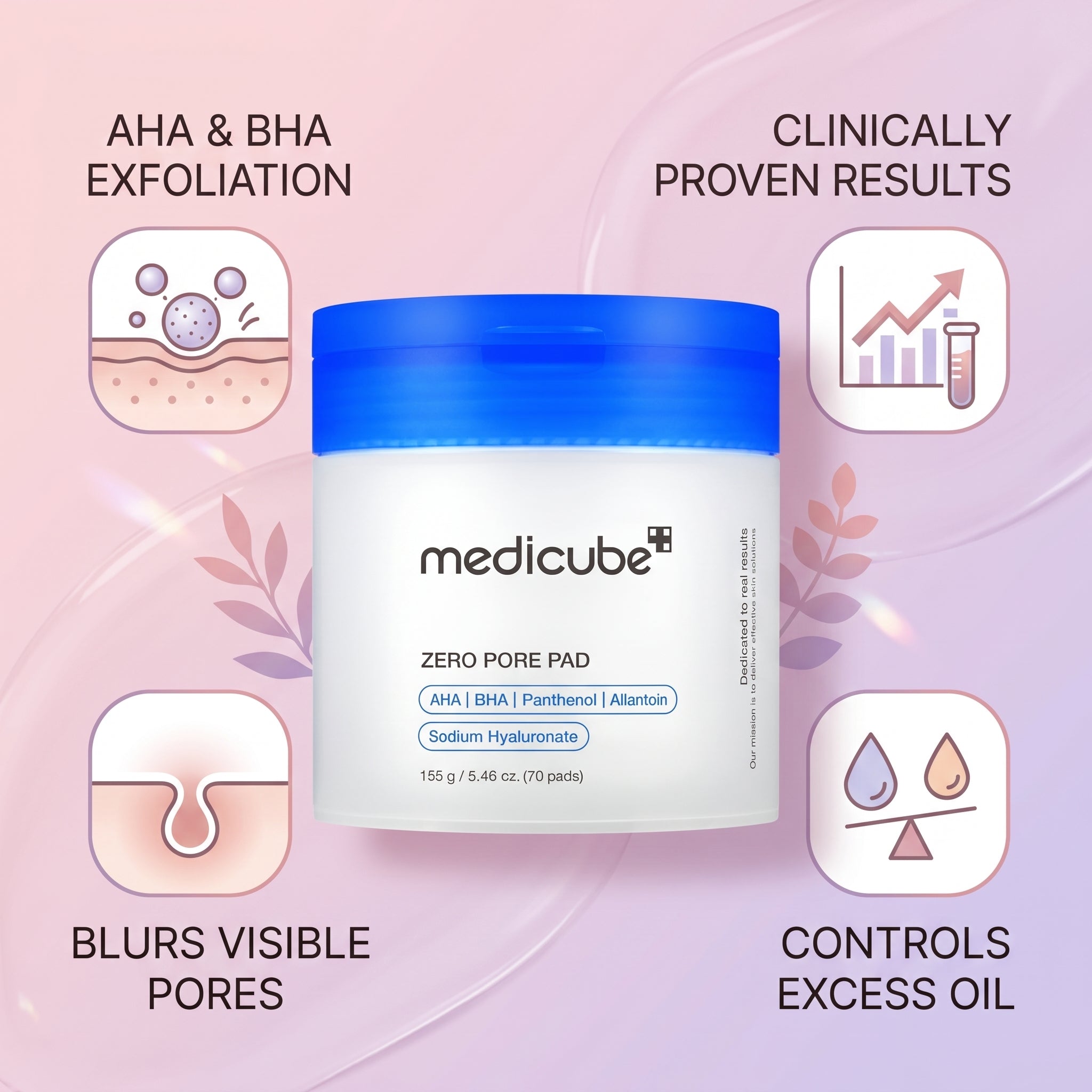 Medicube Zero Pore Pad 2.0 Exfoliating Face Pads 70 pcs