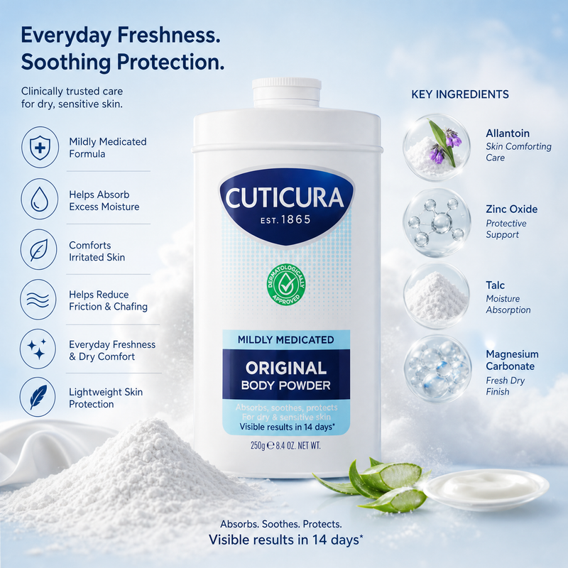 Cuticura Mildly Medicated Body Powder 250g