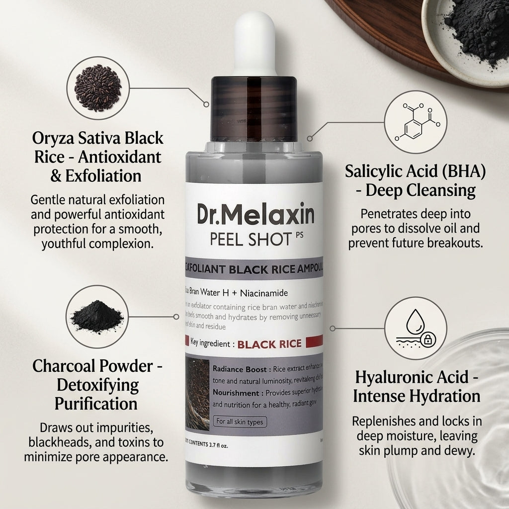 Dr. Melaxin Peel Shot Exfoliating Black Rice Ampoule 80ml
