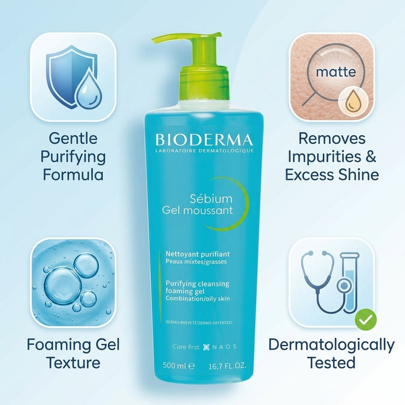 Bioderma Sebium Purifying Cleansing Foaming Gel 500ml