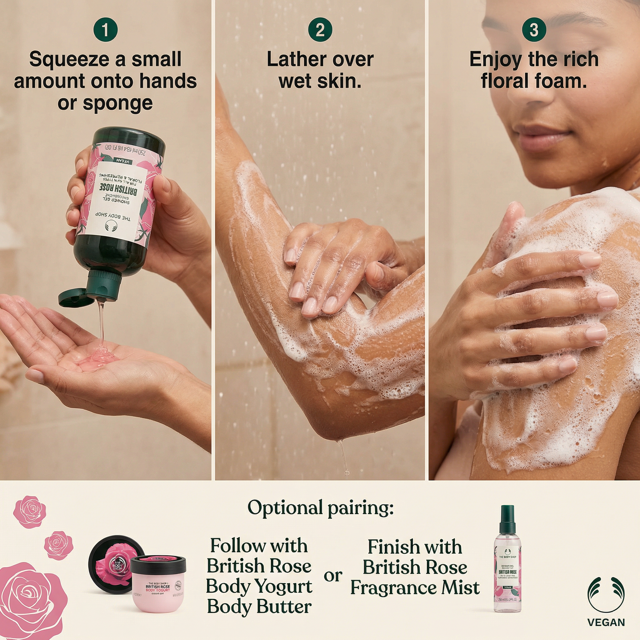 The Body Shop British Rose Shower Gel (1x 250ml)