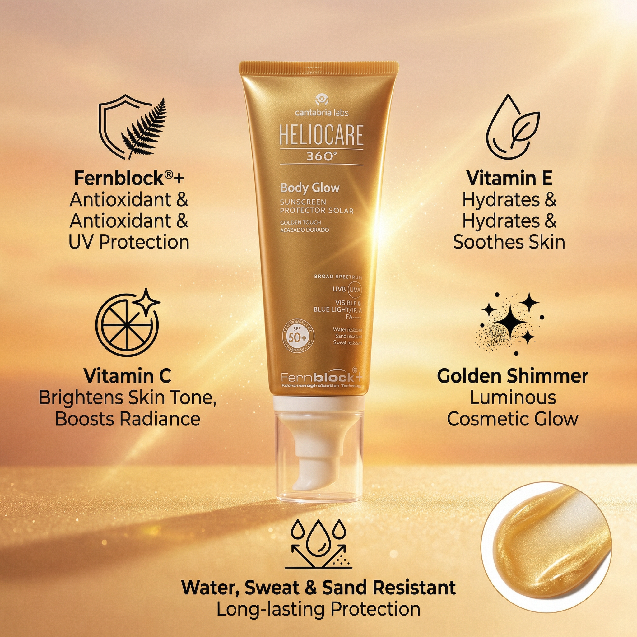 Cantabria Labs Heliocare 360 Body Glow SPF50+ 100ml