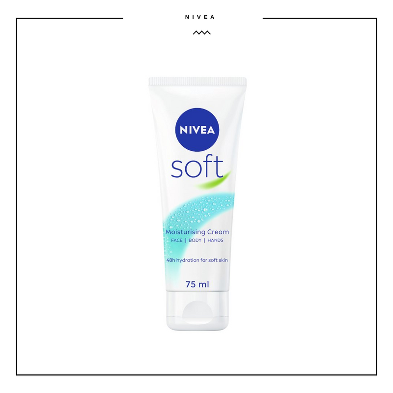 NIVEA Soft Moisturiser Face Body & Hands 75ML