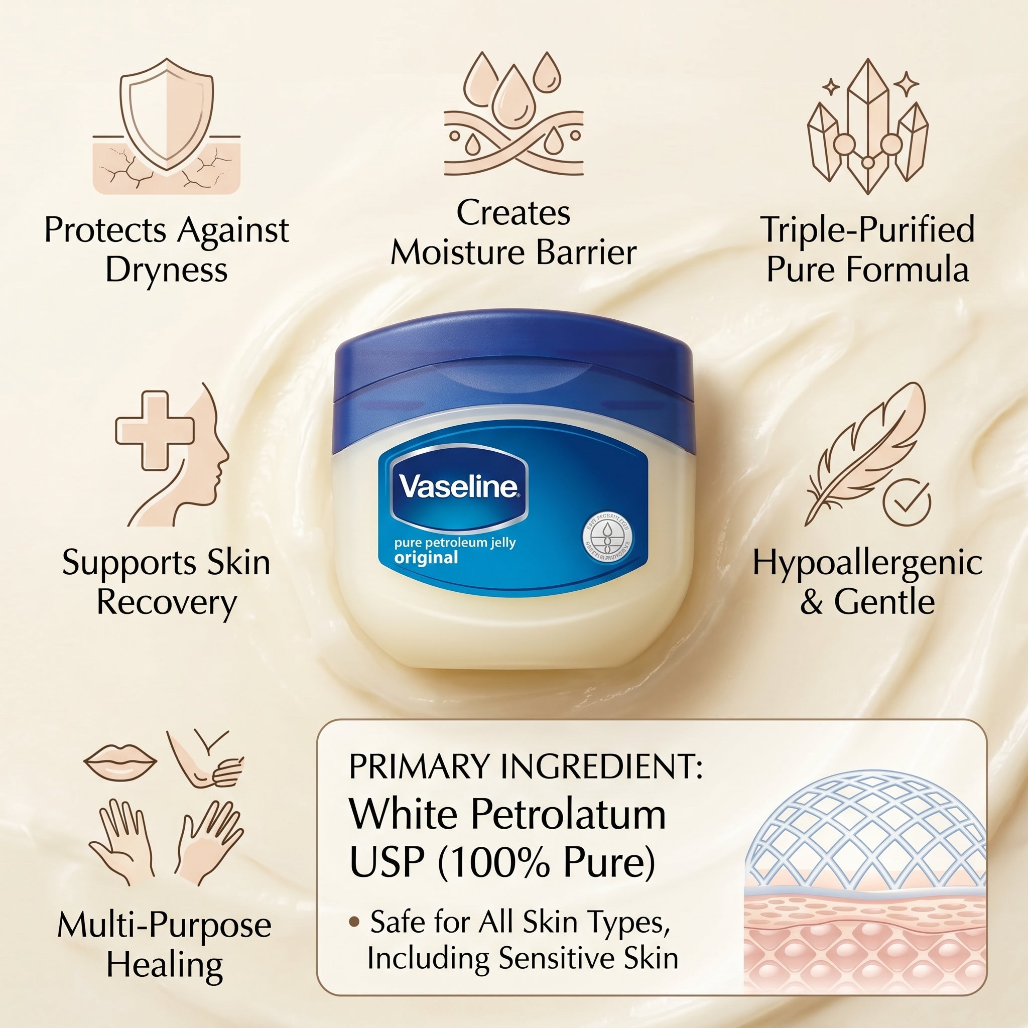 Vaseline Pure Petroleum Jelly Original 100ml