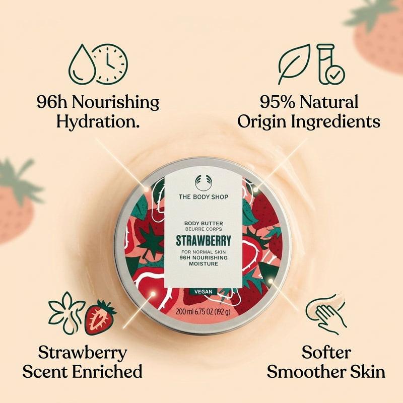 The Body Shop Strawberry Body Butter 96h Nourishing Moisture 200ml