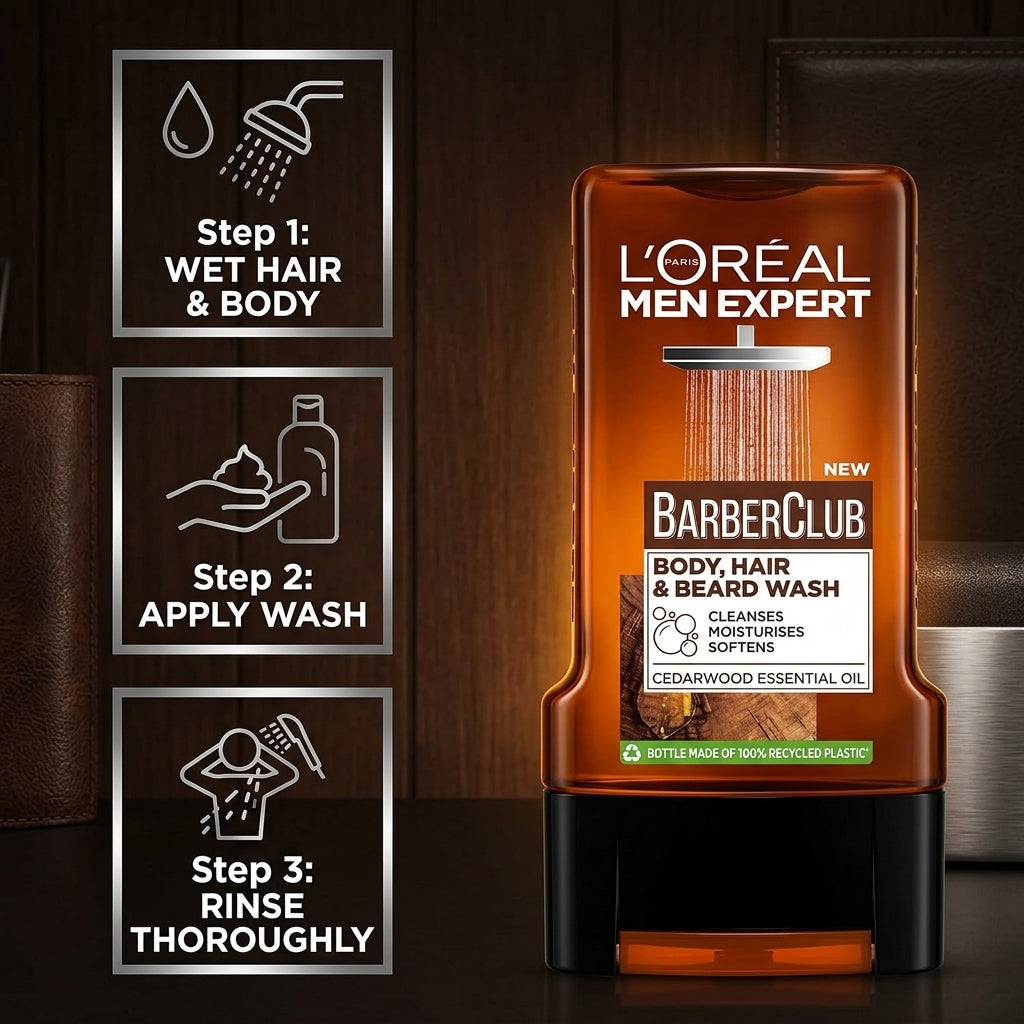 L'Oreal Men Expert Barber Club Body, Hair & Beard Wash 300ml