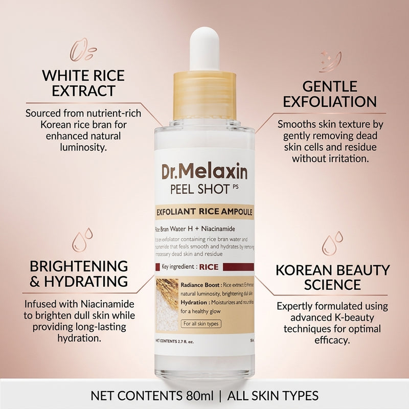 Dr. Melaxin Peel Shot Exfoliant White Rice Ampoule 80ml