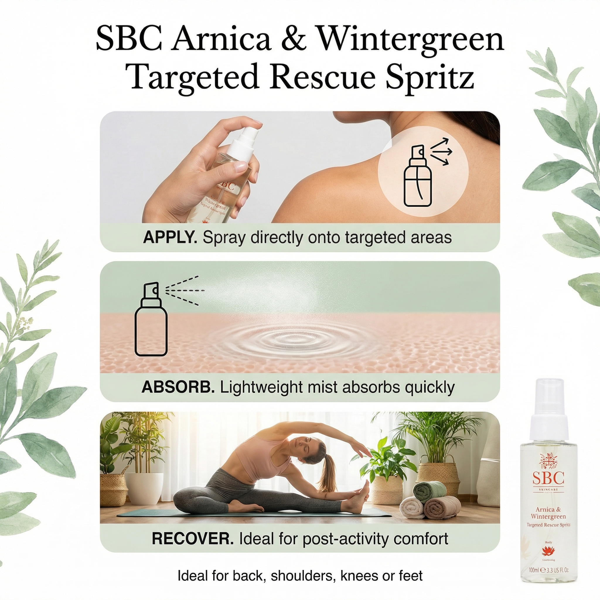 SBC Skincare Arnica & Wintergreen Targeted Rescue Spritz 100ml