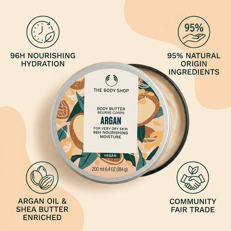 The Body Shop Argan Body Butter 96h Nourishing Moisture 200ml
