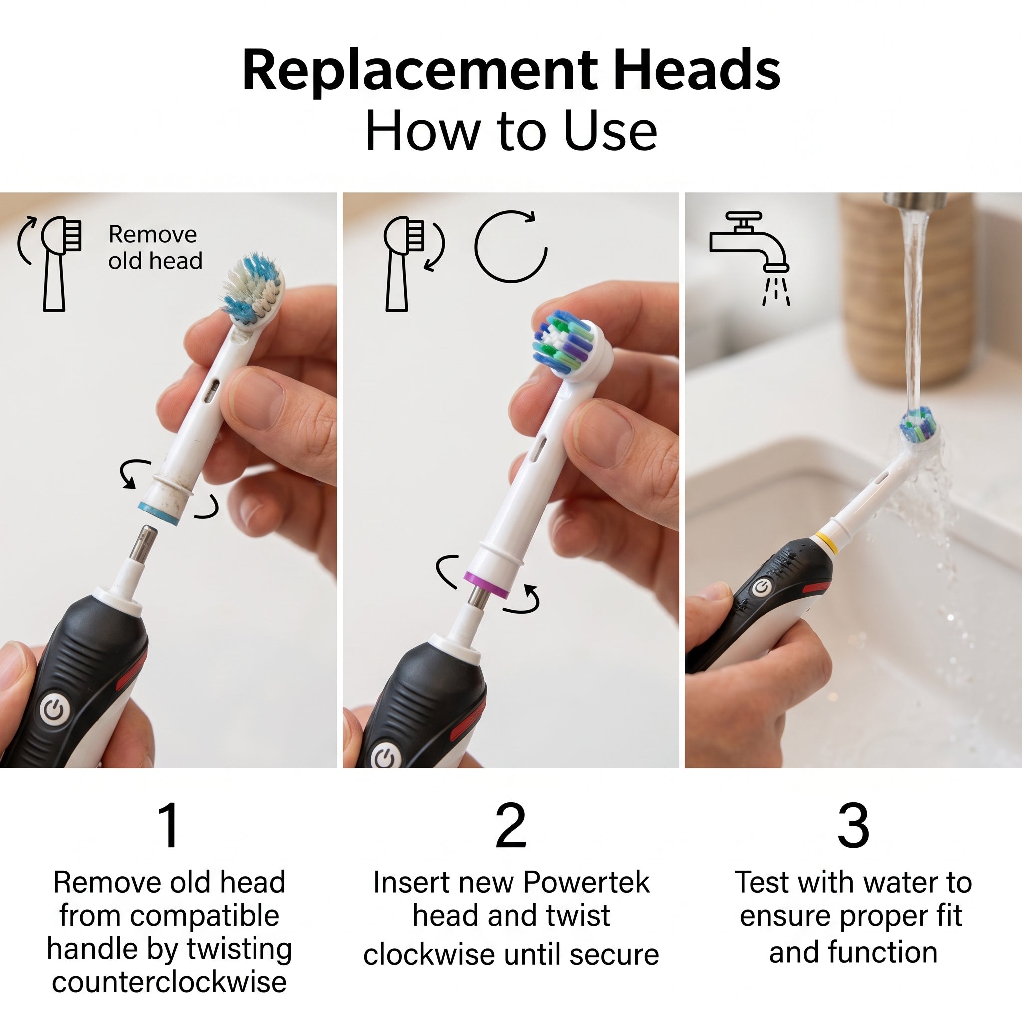 Wisdom Powertek Replacement Heads 4pack