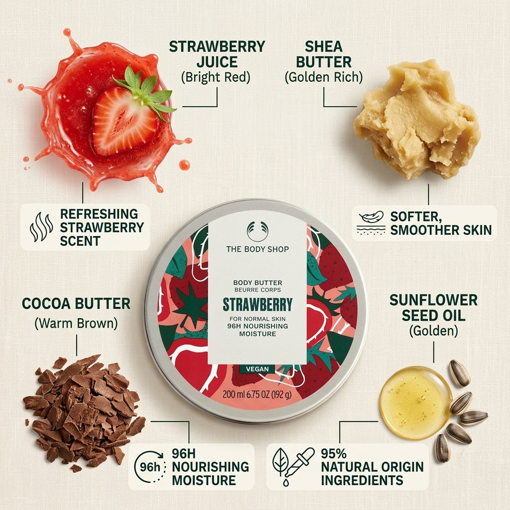 The Body Shop Strawberry Body Butter 96h Nourishing Moisture 200ml