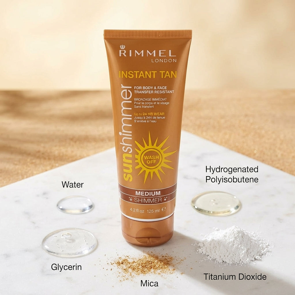 Rimmel Instant tan Sun Shinner for Body & Face Transfer Resistant Medium Shinner 125ml