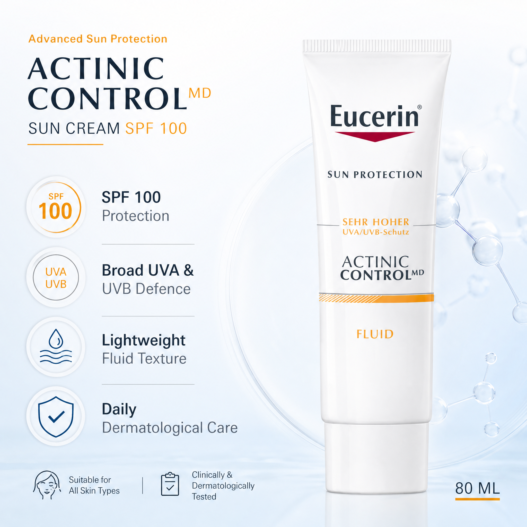 Eucerin Sun Actinic Control MD Sun Cream SPF100 80ml